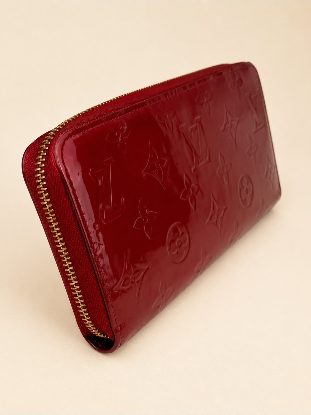 Louis Vuitton Monogram Vernis Zippy Wallet Red w/ Box - Picture 4 of 15